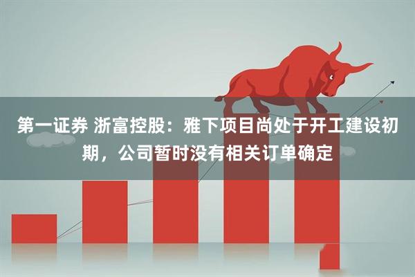 第一证券 浙富控股：雅下项目尚处于开工建设初期，公司暂时没有相关订单确定